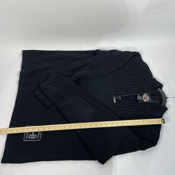 EUC Harley Davidson Icon Black 1/4 Zip Pullover Men's Large‎ USA Made - Picture 9 of 10